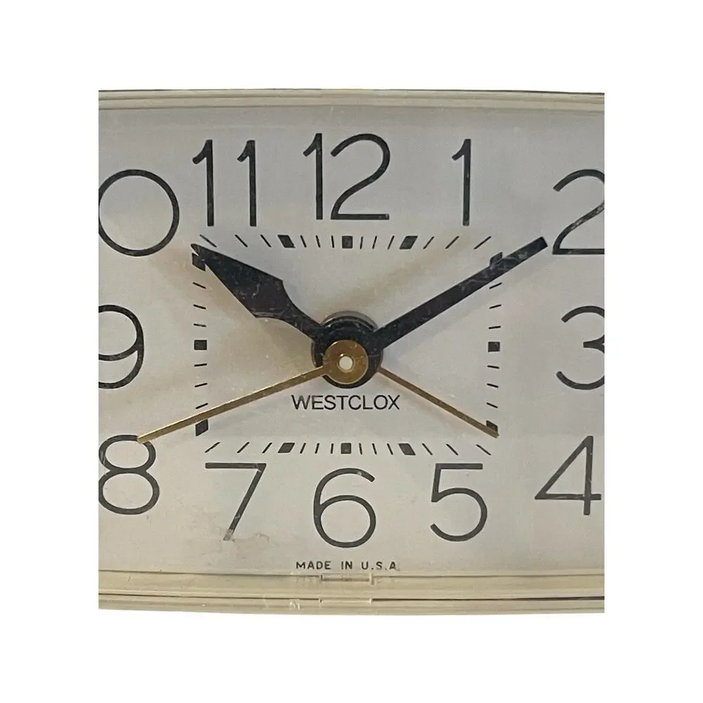 Vintage Westclox Bold II Electric Alarm Clock Model 22189 Ivory Made in USA